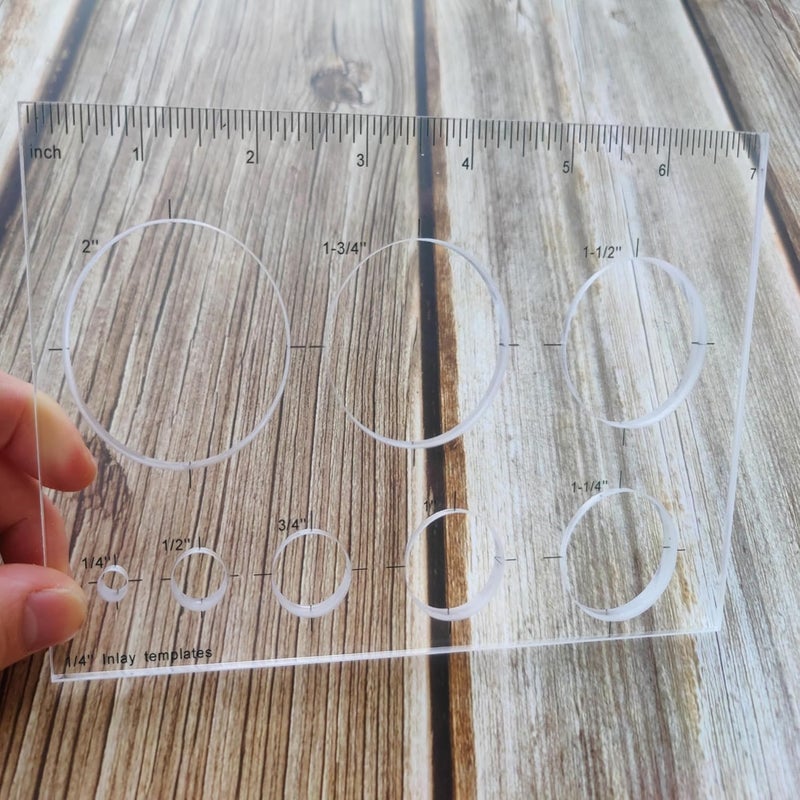 KINGRIA 8 in1 Bowtie Jia Router Template for Woodworking 1/4'' Thick DIY Router Template Jig Kit Acrylic Circle Inlay Template Decorative Guide (Circle) - Image 3